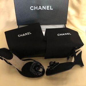 Chanel Suede Slingback Wedges